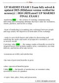 UF MAR3023 EXAM 1 Exam fully solved &  updated 2025-2026&lpar;latest version verified for  accuracy&rpar; &vert; 20242025Latest&excl;&excl; UF MAR3023  FINAL EXAM 1