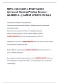 NURS 5663 Exam 3 Study Guide &vert;  Advanced Nursing Practice Review&vert;&vert;  GRADED A&plus;&vert;&vert; LATEST UPDATE 2025&sol;26 