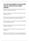 TCU CATALANO BUSINESS LAW EXAM SCRIPT 2026 FULL QUESTIONS AND CORRECT ANSWERS