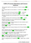 USPA D License Questions and Correct  Answers 