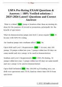 USPA Pro Rating EXAM Questions &  Answers &vert; 100&percnt; Verified solutions &vert;  20252026 Latest&excl;&excl; Questions and Correct  Answers