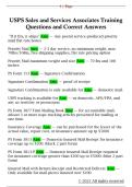 USPS Sales and Services Associates Training  Questions and Correct Answers 