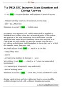 VA DEQ ESC Inspector Exam Questions and  Correct Answers