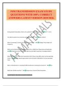 PJM TRANSMISSION EXAM STUDY QUESTIONS WITH 100&percnt; CORRECT ANSWERS LATEST VERSION 2025&sol;2026&period;