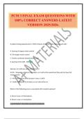 PCM 3 FINAL EXAM QUESTIONS WITH 100&percnt; CORRECT ANSWERS LATEST VERSION 2025&sol;2026&period;