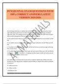 PCM III FINAL EXAM QUESTIONS WITH 100&percnt; CORRECT ANSWERS LATEST VERSION 2025&sol;2026&period;