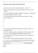 NUR 334 FINAL EXAM REVIEW PACKET