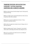 TENNESSEE PESTICIDE APPLICATOR EXAM CATEGORY 7 ACTUAL EXAM 2026 QUESTIONS AND COMPLETE ANSWERS