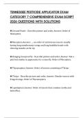 TENNESSEE PESTICIDE APPLICATOR EXAM CATEGORY 7 COMPREHENSIVE EXAM SCRIPT 2026 QUESTIONS WITH SOLUTIONS