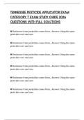 TENNESSEE PESTICIDE APPLICATOR EXAM CATEGORY 7 EXAM STUDY GUIDE 2026 QUESTIONS WITH FULL SOLUTIONS