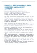 FINANCIAL REPORTING FINAL EXAM QUESTIONS AND CORRECT ANSWERS