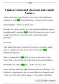 Vascular Ultrasound Exam Study Guide  Questions and Correct Answers 