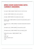 BMEU EXAM QUESTIONS WITH CORRECT ANSWERS