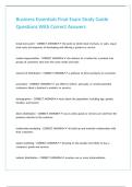 Business Essentials Final Exam Study Guide Questions With Correct Answers
