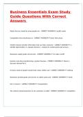 Business Essentials Exam Study Guide Questions With Correct Answers