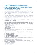 THE COMPREHENSIVE ANNUAL FINANCIAL REPORT QUESTIONS AND CORRECT ANSWERS