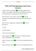 VEN 125 Final Questions and Correct  Answers 