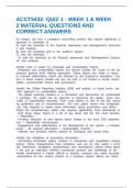 ACCT5432&colon; QUIZ 1 - WEEK 1 & WEEK 2 MATERIAL QUESTIONS AND CORRECT ANSWERS