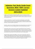 Asbestos Test Study Guide Exam Questions With 100&percnt; Correct Answers &vert;Latest Updated 2025&sol;2026