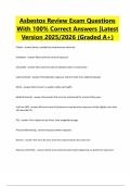 Asbestos Review Exam Questions With 100&percnt; Correct Answers &vert;Latest Version 2025&sol;2026 &lpar;Graded A&plus;&rpar;