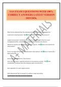 SAS EXAM I QUESTIONS WITH 100&percnt; CORRECT ANSWERS LATEST VERSION 2025&sol;2026&period;