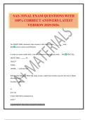 SAS- FINAL EXAM QUESTIONS WITH 100&percnt; CORRECT ANSWERS LATEST VERSION 2025&sol;2026&period;