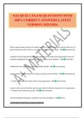 SAS QUIZ 1 EXAM QUESTIONS WITH 100&percnt; CORRECT ANSWERS LATEST VERSION 2025&sol;2026&period;