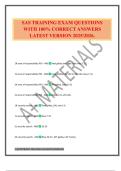 SAS TRAINING EXAM QUESTIONS WITH 100&percnt; CORRECT ANSWERS LATEST VERSION 2025&sol;2026