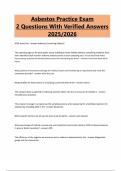 Asbestos Practice Exam 2 Questions With Verified Answers 2025&sol;2026