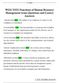 WGU D351 Functions of Human Resource  Management terms Questions and Correct  Answers 