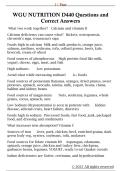 WGU NUTRITION D440 Questions and  Correct Answers 