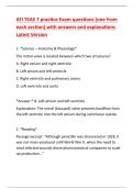 ATI TEAS 7 practice Exam questions &lpar;one from each section&rpar; with answers and explanations Latest Version