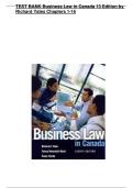 Test Bank For Business Law in Canada&comma; 13th Edition by Richard A&period; Yates&comma; Trevor Clarke&comma; Angus Ng&comma; Teresa Bereznicki-Korol Chapter 1-15