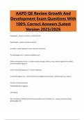 AAPD QE Review Growth And Development Exam Questions With 100&percnt; Correct Answers &vert;Latest Version 2025&sol;2026