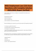 WGU Employment Law C233 Exam Questions with Complete Solution 2025&sol;2026 &lpar;Expert Verified&rpar;