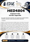 HED4804 Assignment 4 &lpar;ANSWERS&rpar; 2026 - DISTINCTION GUARANTEED