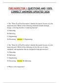 FIRE INSPECTOR 1 QUESTIONS AND 100&percnt; CORRECT ANSWERS UPDATED 2026