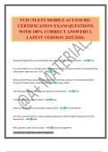 TCIC&sol;TLETS MOBILE ACCESS RE- CERTIFICATION EXAM QUESTIONS WITH 100&percnt; CORRECT ANSWERS L LATEST VERSION 2025&sol;2026&period;