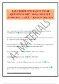 TAX CREDIT SPECIALIST EXAM QUESTIONS WITH 100&percnt; CORRECT ANSWERS L LATEST VERSION 2025&sol;2026&period;