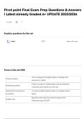 Pivot point Final Exam Prep Questions & Answers &vert; Latest Already Graded A&plus; UPDATE 2025&vert;2026