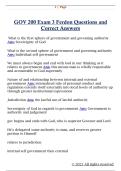 GOV 200 Exam 3 Ferdon Questions and  Correct Answers