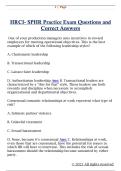 HRCI- SPHR Practice Exam Questions and  Correct Answers