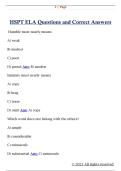 HSPT ELA Questions and Correct Answers 