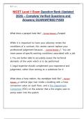 NICET Level 1 Exam Question Bank &lpar;Updated 2026&rpar; &ndash; Complete Verified Questions and Answers&vert; GUARANTEED PASS