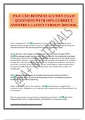 WGU C201 BUSINESS ACUMEN EXAM QUESTIONS WITH 100% CORRECT ANSWERS L LATEST VERSION 2025/2026.