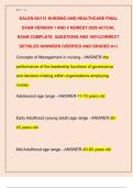 GALEN NU131 NURSING AND HEALTHCARE FINAL  EXAM VERSION 1 AND 2 NEWEST 2026 ACTUAL  EXAM COMPLETE  QUESTIONS AND 100&percnt;CORRECT  DETAILED ANSWERS &lpar;VERIFIED AND GRADED A&plus;&rpar;