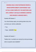 GEORGIA DDA 6-HOUR DEFENSIVE DRIVER &  DRIVER IMPROVEMENT EXAM NEWEST 2026  ACTUAL EXAM COMPLETE 100 QUESTIONS AND   100&percnt; CORRECT DETAILED ANSWERS &lpar;VERIFIED  AND GRADED A&plus;&vert;BRAND NEW&excl;&excl;&excl;&rpar;