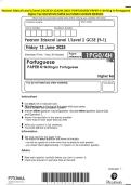 Pearson Edexcel Level 1&sol;Level 2 GCSE &lpar;9-1&rpar; JUNE 2025- PORTUGUESE PAPER 4&colon; Writing in Portuguese Higher Tier QUESTION PAPER And MARK SCHEME MERGED