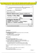Pearson Edexcel Level 1&sol;Level 2 GCSE &lpar;9-1&rpar; MAY 2025 -RELIGIOUS STUDIES A PAPER 1&colon; Area of Study 1- Study of Religion Option 1A - Catholic Christianity QUESTION PAPER And MARK SCHEME MERGED
