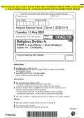Pearson Edexcel Level 1&sol;Level 2 GCSE &lpar;9-1&rpar; MAY 2025 - RELIGIOUS STUDIES A PAPER 1&colon; Area of Study1 - Study of Religion Option 1B - Christianity QUESTION PAPER And MARK SCHEME MERGED